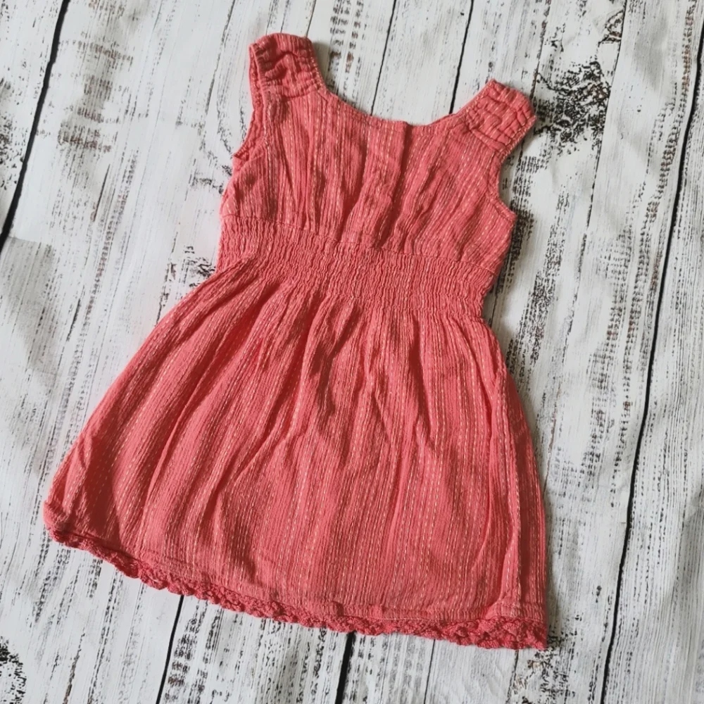Cherokee Pink Coral Dress Girls Size 12 M Sleeveless - Picture 4 of 4